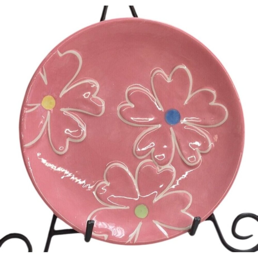 Easter Spring Ceramic Plate Pink Flower Blossoms & Blooms 8"